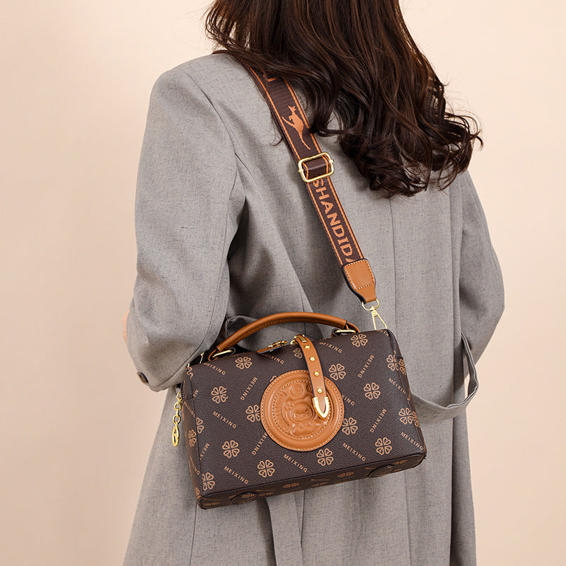 Letter Printed Shoulder Crossbody Small Square Bag