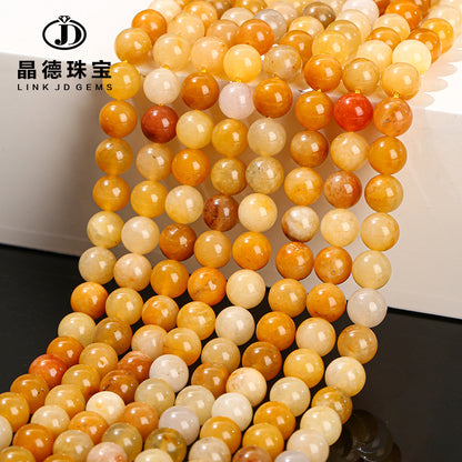 Yellow chalcedony loose beads DIY jewelry accessories