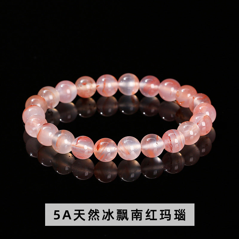 Natural ice floating south red agate bracelet