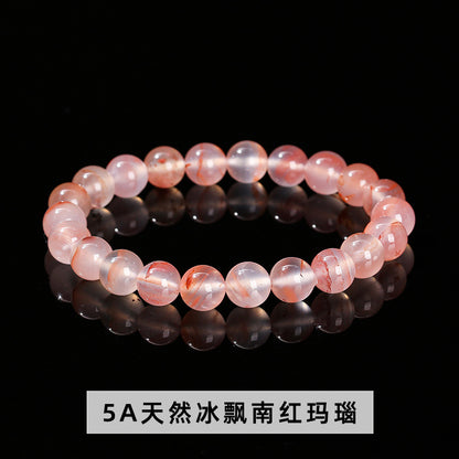 Natural ice floating south red agate bracelet