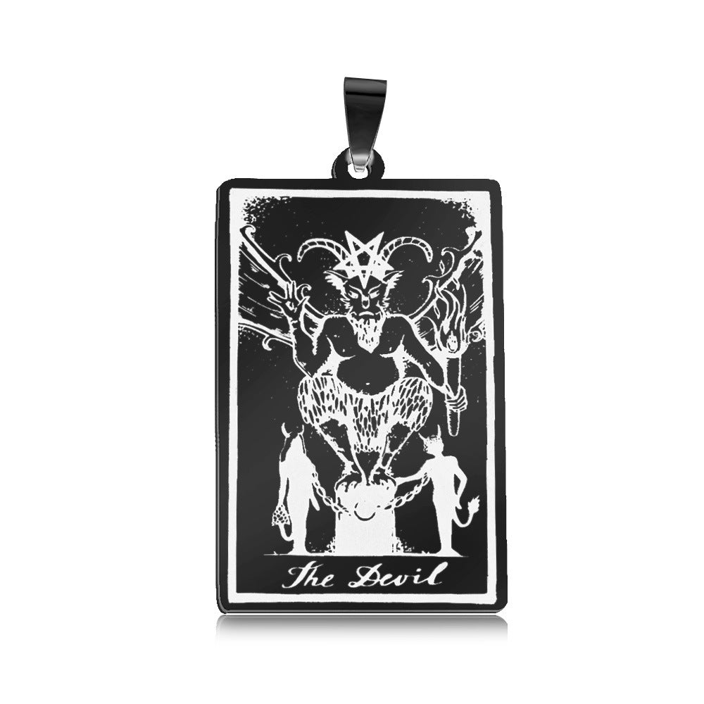 5 pcs/bag gun black tarot brand titanium steel pendant