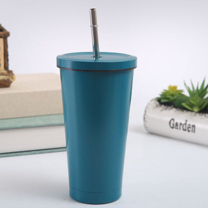 Stainless steel straw cup 750ml fashion