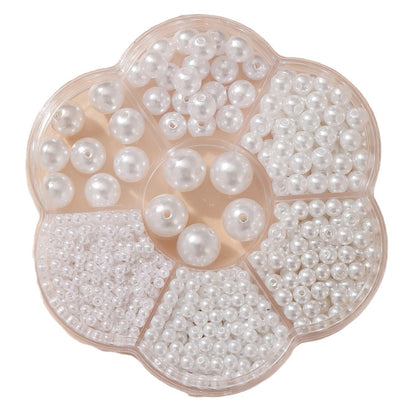 Round hole imitation pearl white beads