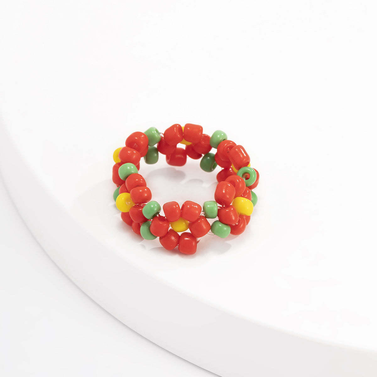 Retro fashion mix and match rice bead ring