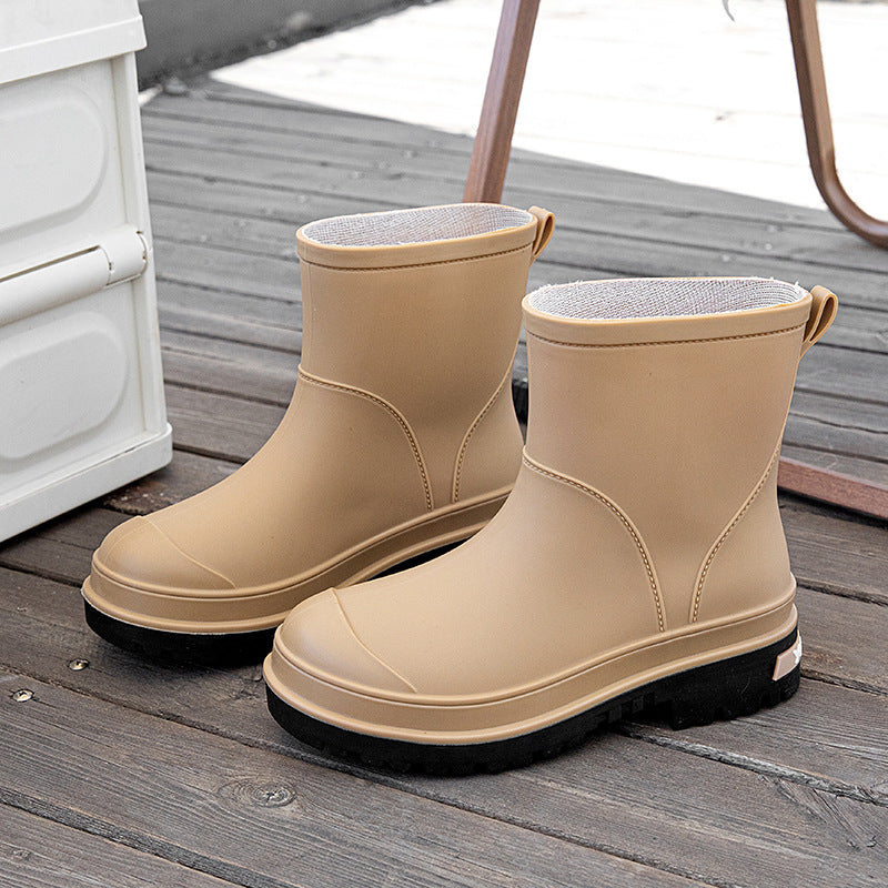 Rain shoes women's cotton warm rain boots