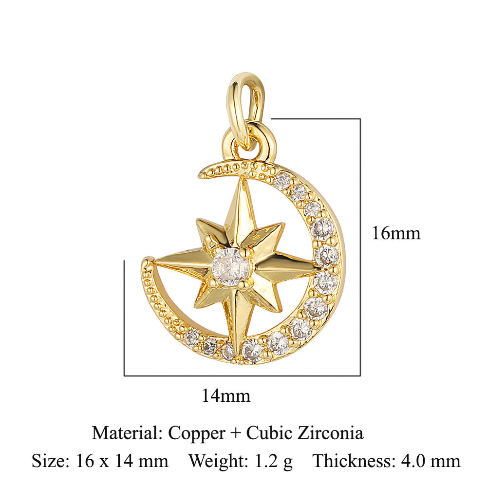 Copper zircon star rainbow pendant.