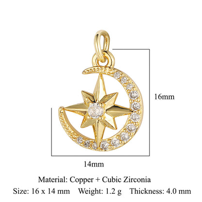 Copper zircon star rainbow pendant.