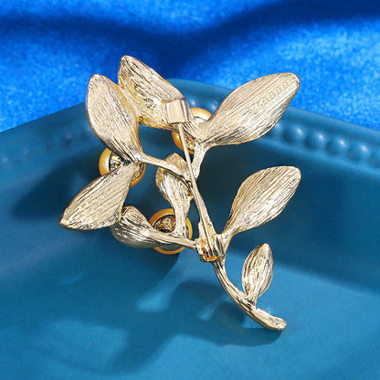 Pearl Leaf Branch Brooch