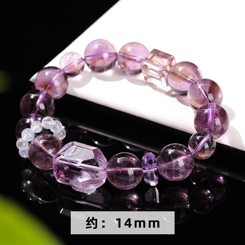 7A natural ice-permeable amethyst bead bracelet.