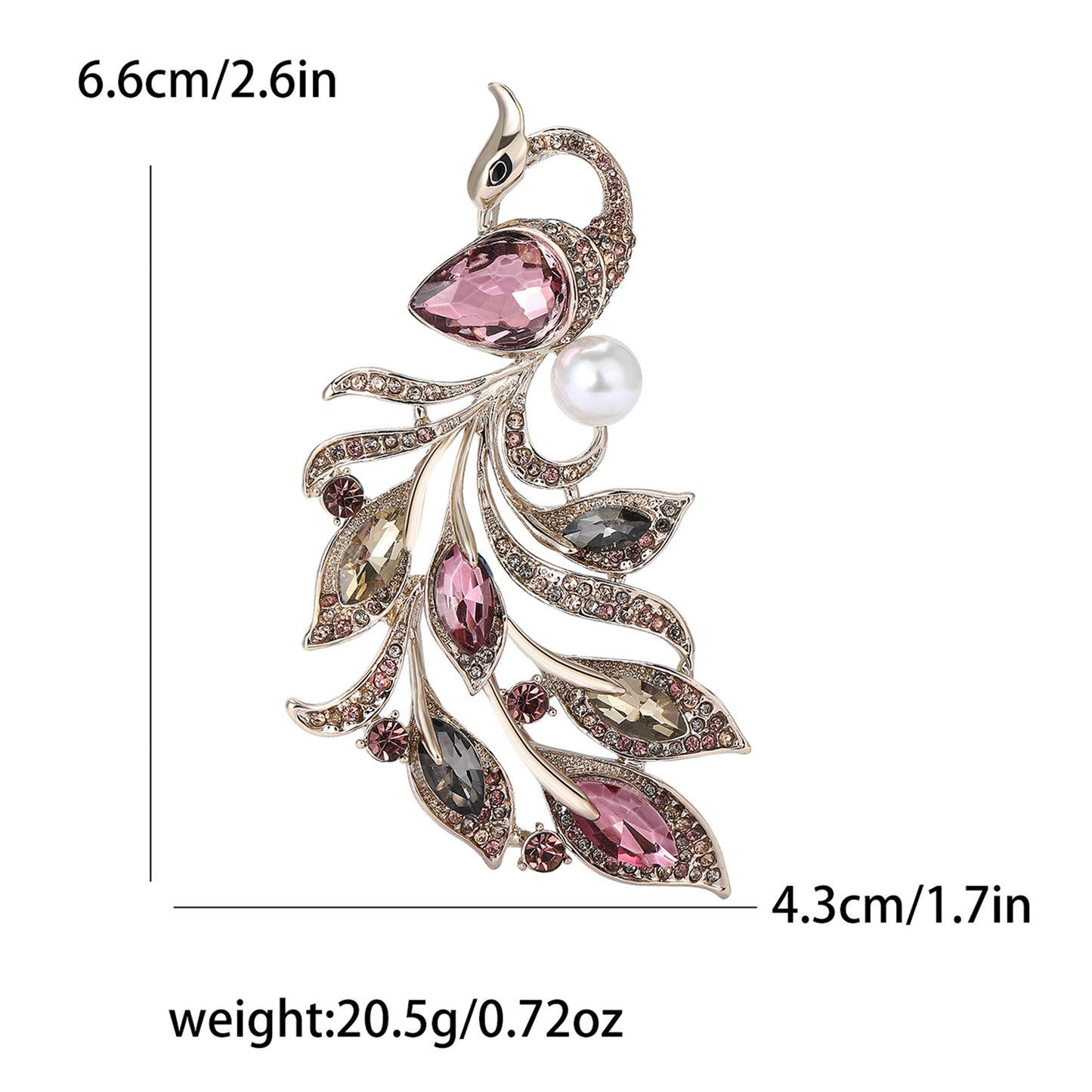 Alloy Rhinestone Phoenix Brooch