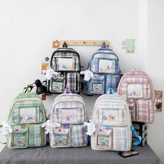 4-piece school bag ulzzang backpack