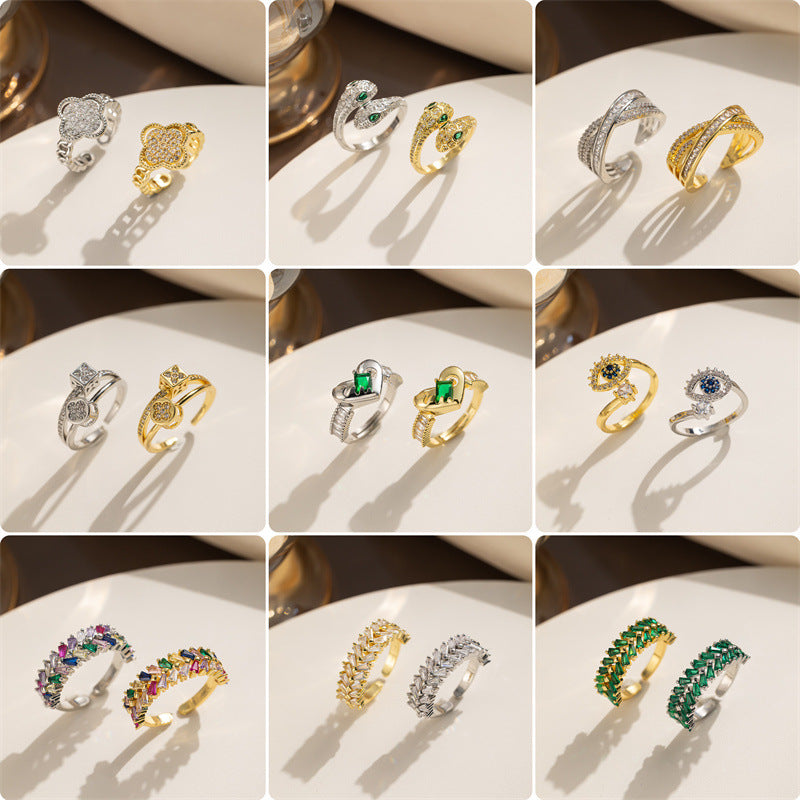 New Luxury Zircon Snake Ring for Women