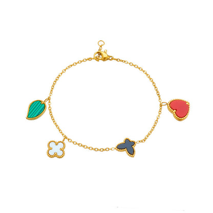 Butterfly love four-leaf clover bracelet