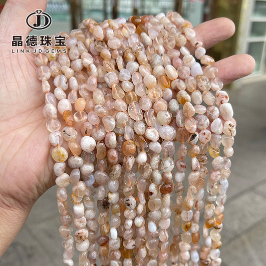 6-8Mm natural cherry blossom agate beads loose beads