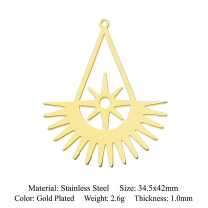 fashion 5 pcs/pack star moon titanium steel pendant planet DIY