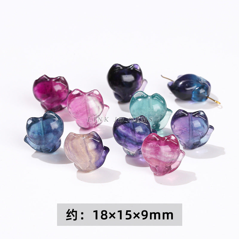 Natural color fluorite small carving