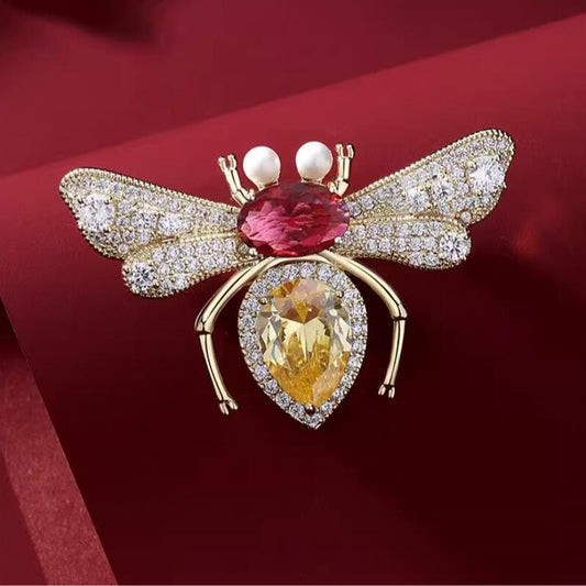 Insect Bee Flash Diamond Brooch