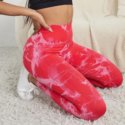 Trending Cross-Border Euro Tie-Dye High-Stretch Yoga Pants