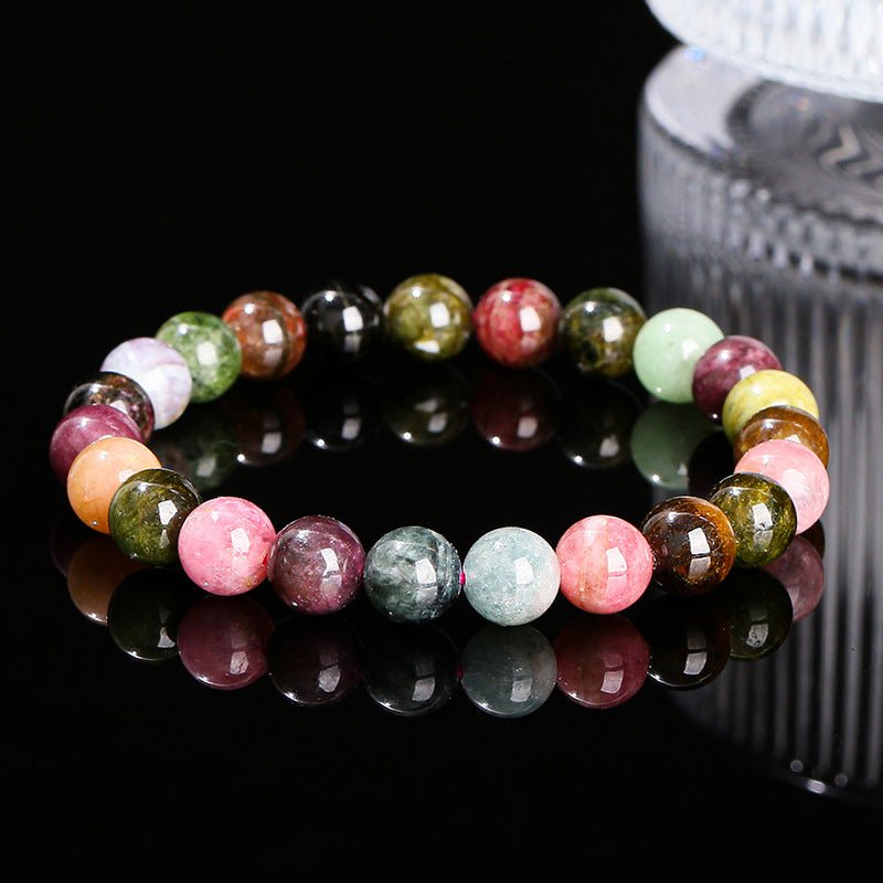 6-8Mm natural color tourmaline single ring bracelet