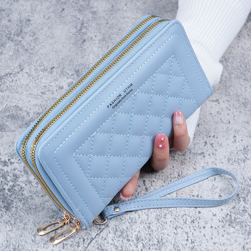 Mobile phone bag double zipper money card bag