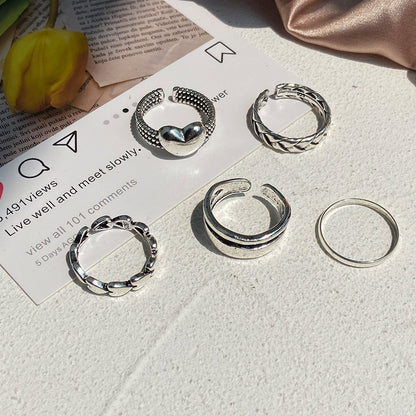 Simple Love Ring Set 5 Pieces