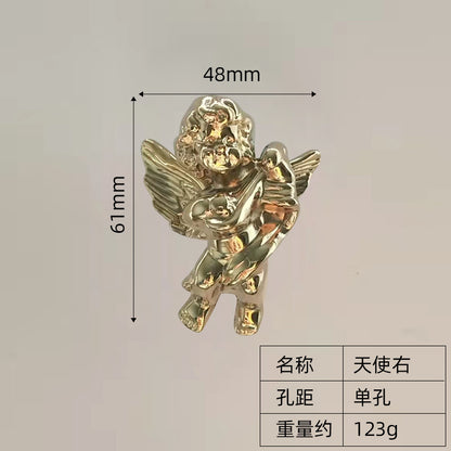 Wardrobe door angel brass handle