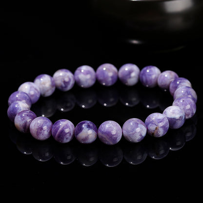 7A Natural Milk Cover Purple Jade Crystal Bracelet