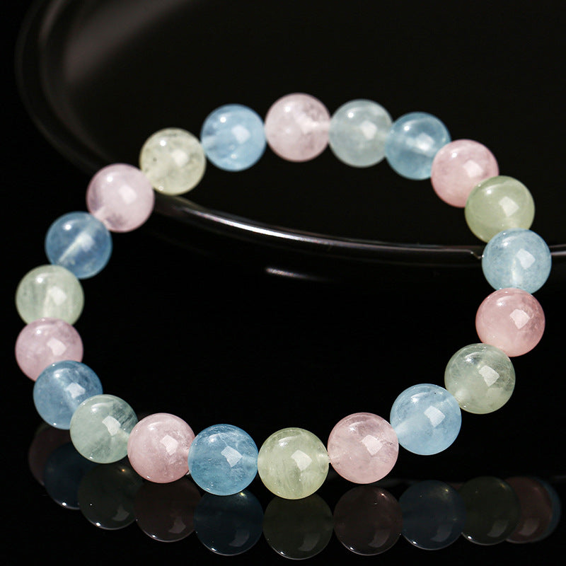 7A natural gradual change morganite bracelet