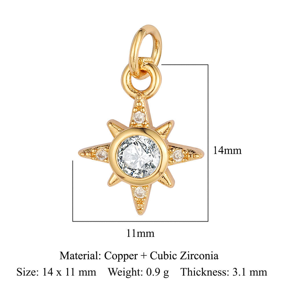 Zircon Sun Star Moon Bee Butterfly Pendant