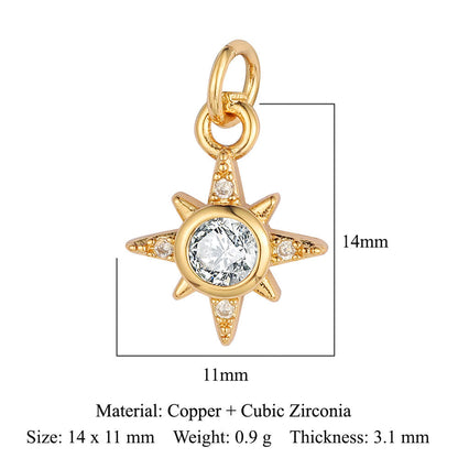 Zircon Sun Star Moon Bee Butterfly Pendant