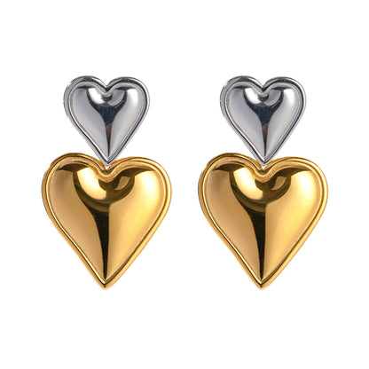 Gold and silver earrings