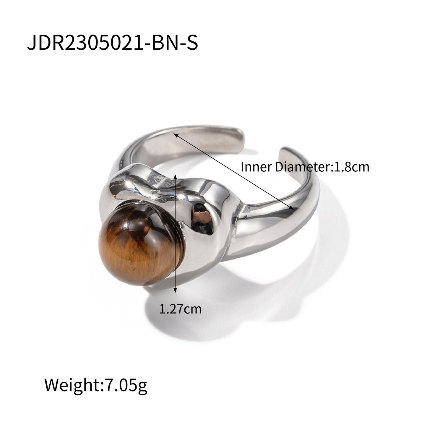 Tiger Eye Heart Ring