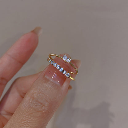 Wholesale Heart Inlaid Rhinestone Knuckle Ring