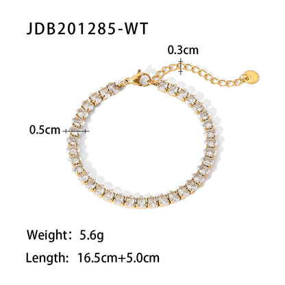 18K gold stainless steel inlaid zircon bracelet