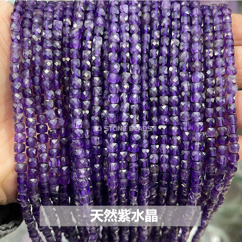 4Mm crystal agate square loose beads