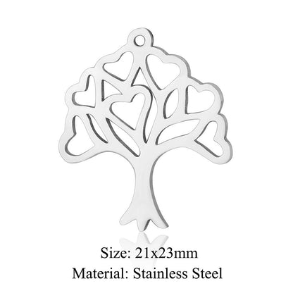 5 pcs/titanium-covered steel infinite symbol life tree love accessories