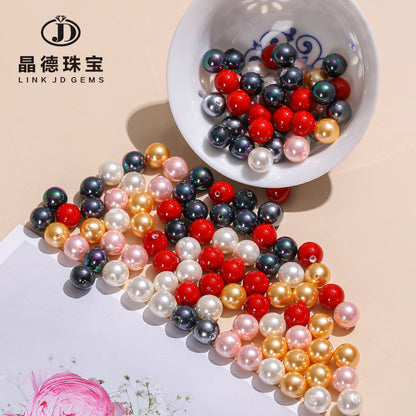 Multi-color imitation Nanyang half-hole beads loose beads pearls