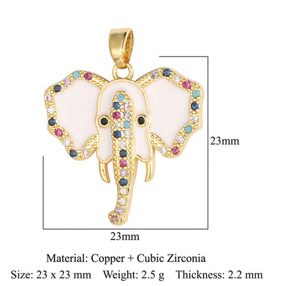 Fly color zirconium copper micro-inlaid necklace pendant