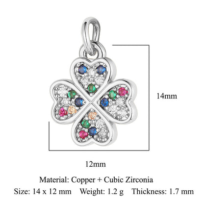 Sunflower Rose Clover Copper Zircon Pendant