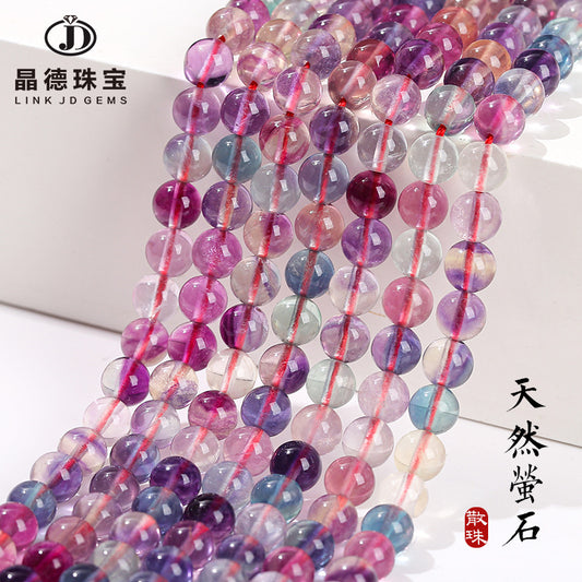 5A Natural Rainbow Fluorite Loose Beads