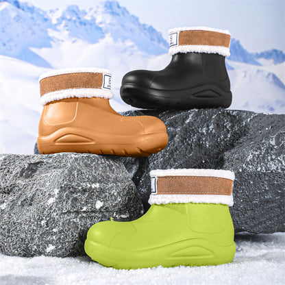 Fleece thermal rain shoes