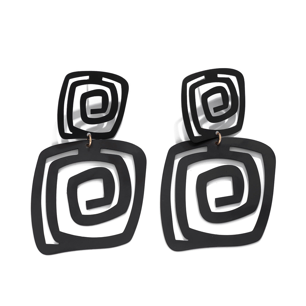 Square spiral stud earrings