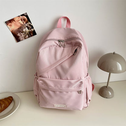 Korean version solid color schoolbag backpack