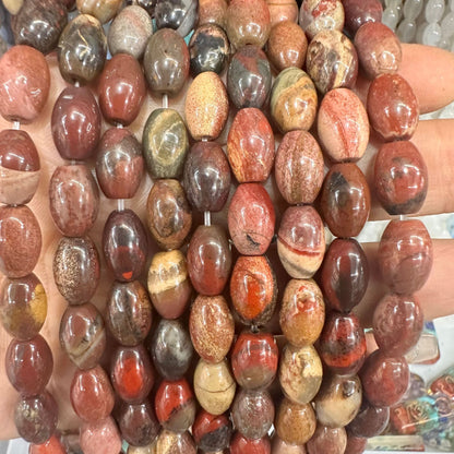 8*12mm natural stone oval rice beads