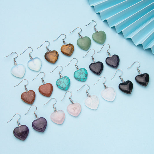 Crystal 20MM heart-shaped stainless steel earrings