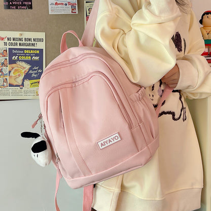 Japanese style solid color small backpack