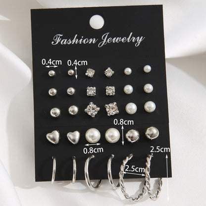 earrings ear clips zircon stud earrings set