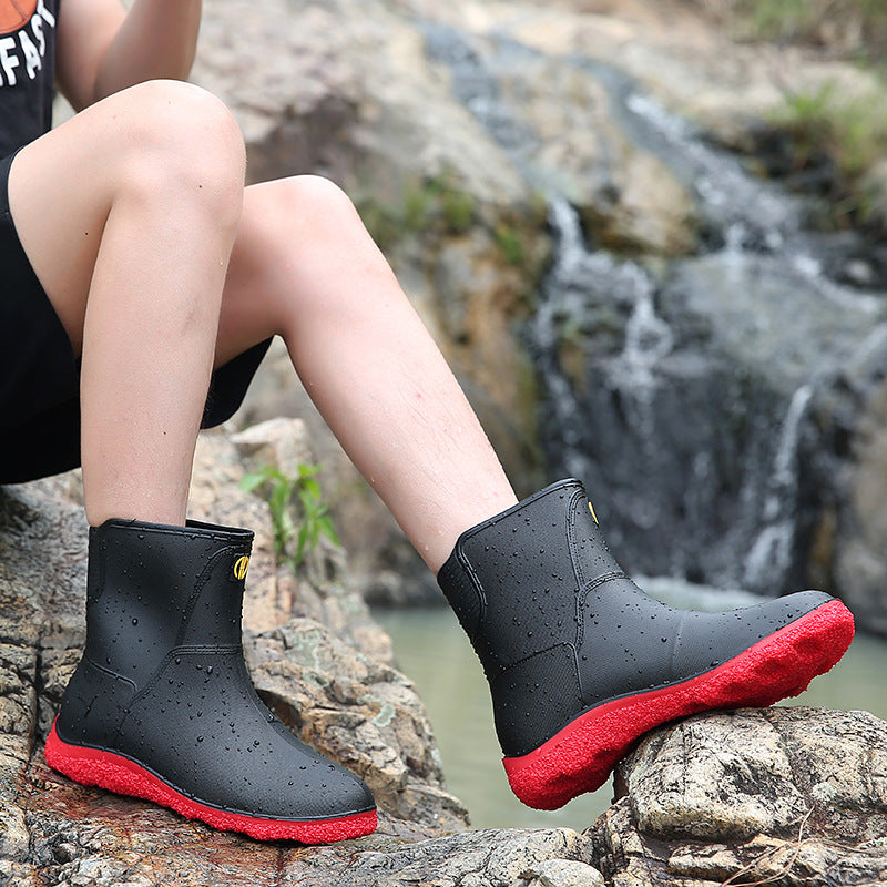 Rain shoes men's platform waterproof