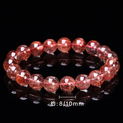 7A Natural Red Hair Crystal Bracelet