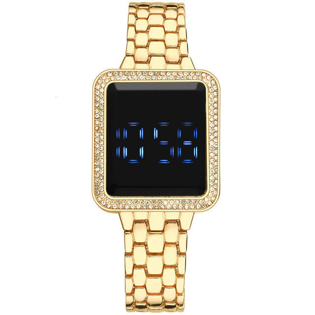 LED Rhinestone Women's Bracelet Watch